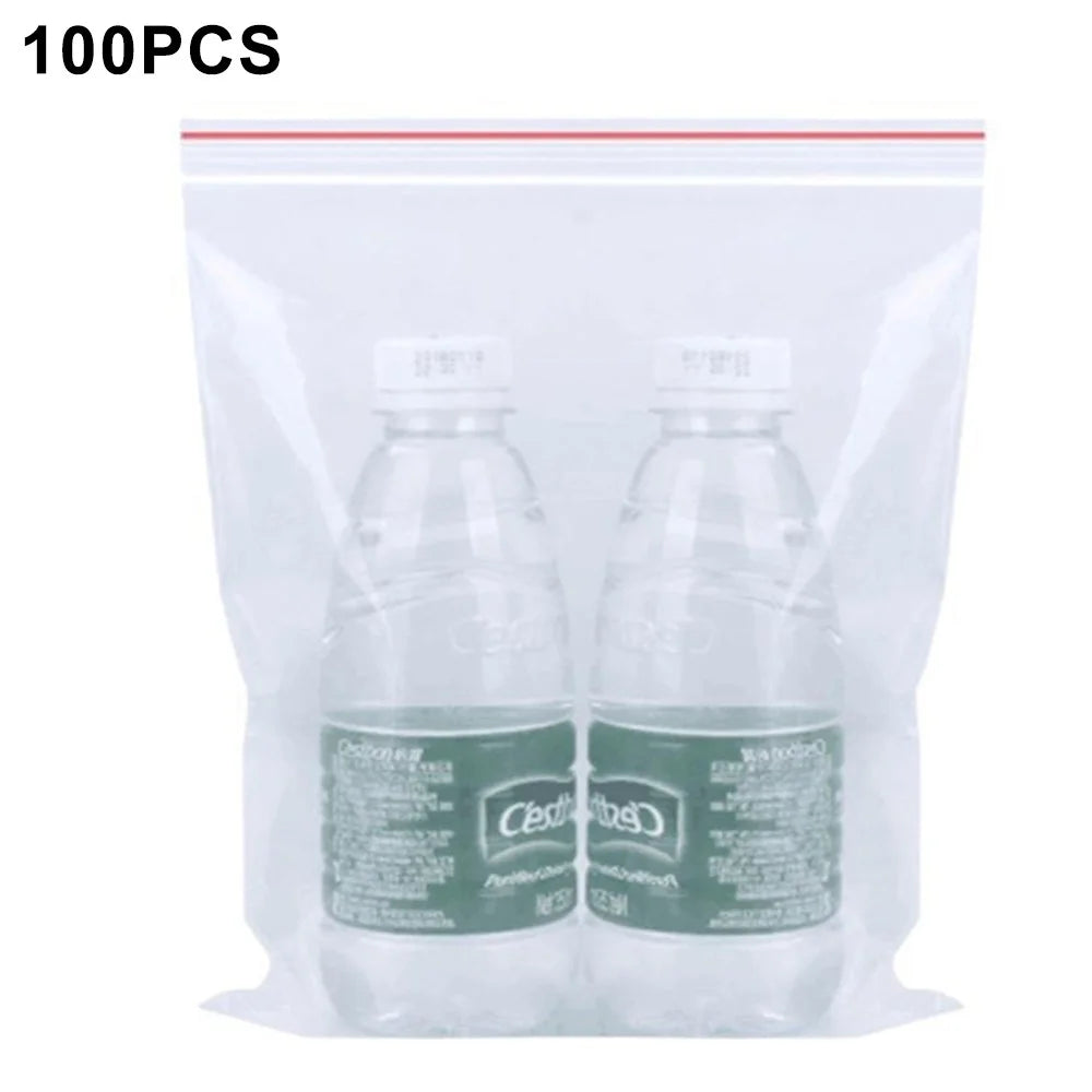 100Pcs 45x55cm Thicken PE Resealable Bags 0.16mm Clear Food Storage Freezing Organization Pouches - 1