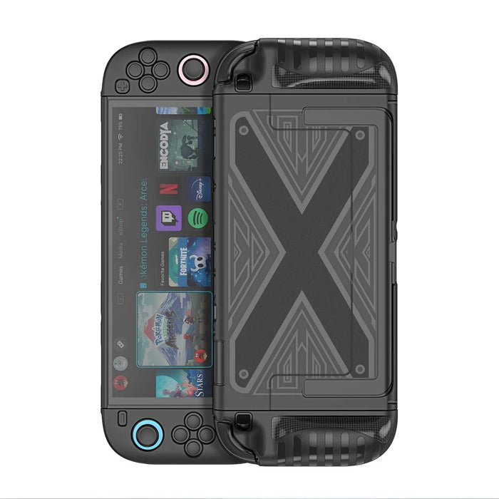DUX DUCIS For Nintendo Switch 2 Grip Case  Slim PC + TPU Case Protectors with X-Shaped Pattern - Black - 1