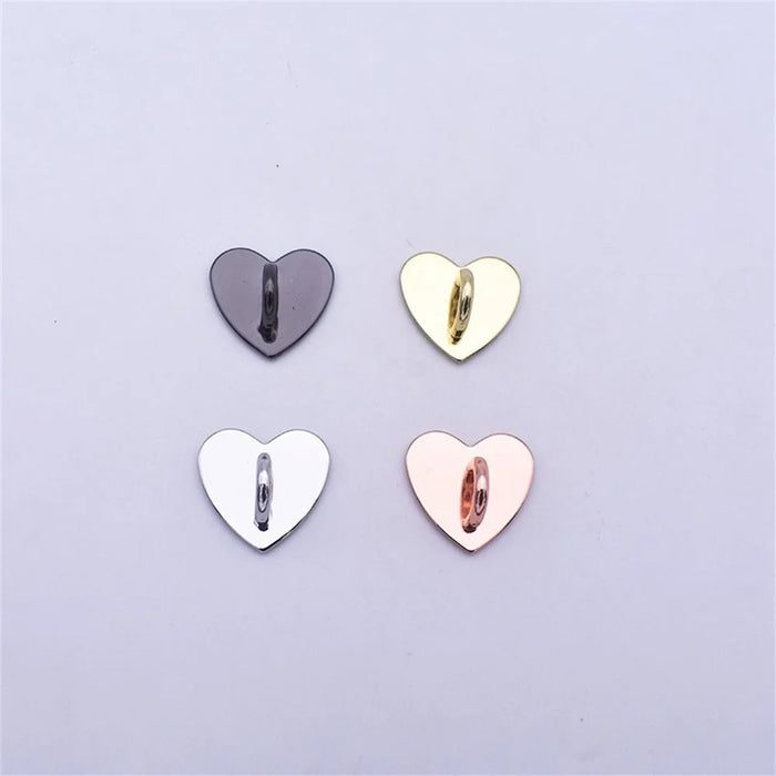 10Pcs / Pack Metal Phone Charm Hook Electroplate Ring Gripper for Phone Case DIY Accessories - Silver Heart - 2