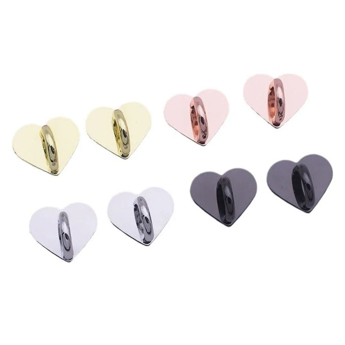 10Pcs / Pack Metal Phone Charm Hook Electroplate Ring Gripper for Phone Case DIY Accessories - Silver Heart - 5