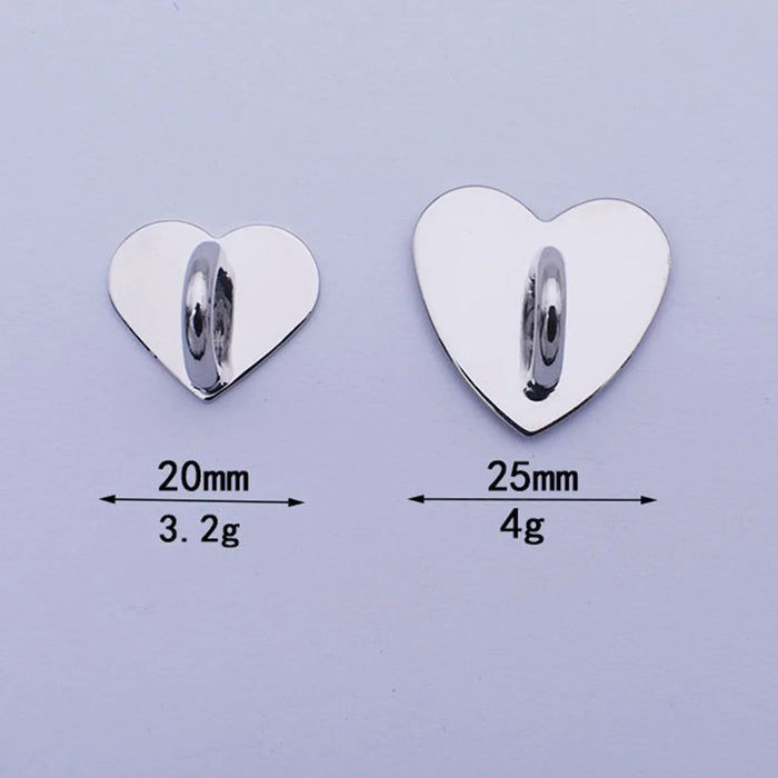 10Pcs / Pack Metal Phone Charm Hook Electroplate Ring Gripper for Phone Case DIY Accessories - Silver Heart - 7