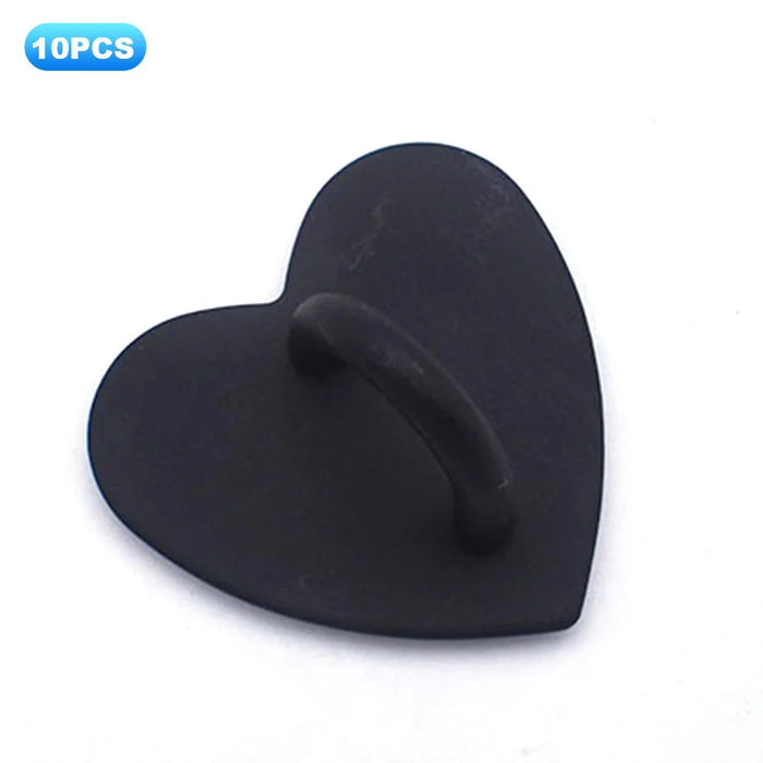 10Pcs / Pack Phone Charm Hook Cute Heart Ring for Tassel DIY Accessories Phone Charms Gripper - Black - 1
