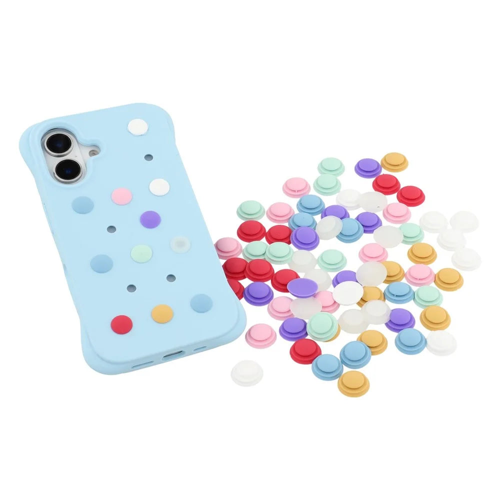 10Pcs / Pack Phone Case Charms DIY Accessories Silicone Dots for Hole Phone Cover - Red - 5