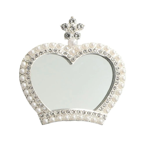 DIY Phone Case Accessory Crown Heart Bow Charm Alloy Rhinestone Decor with Glass Mirror - 1