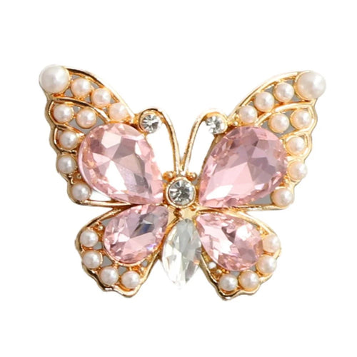 DIY Phone Case Accessory Large Butterfly Charm Alloy Rhinestone Decoration - Pink - 1