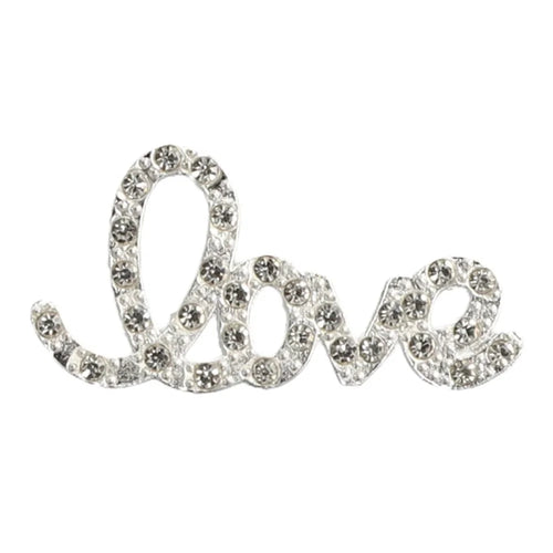 DIY Phone Case Accessories Love Design Alloy Rhinestone Decor - Silver - 1