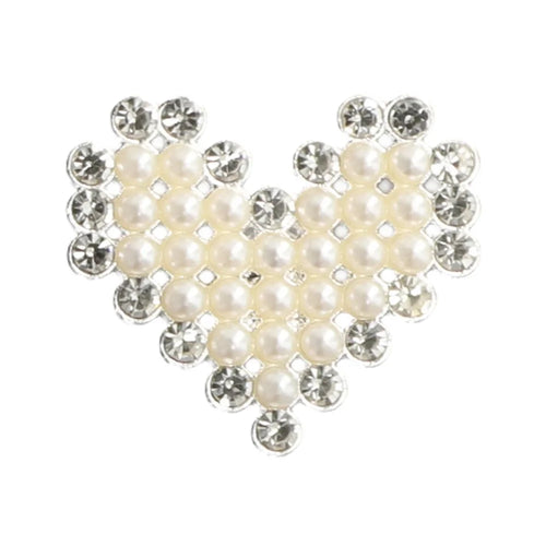 Heart Pearl Charm for DIY Phone Case Parts Accessory with Adhesive Backing - 1
