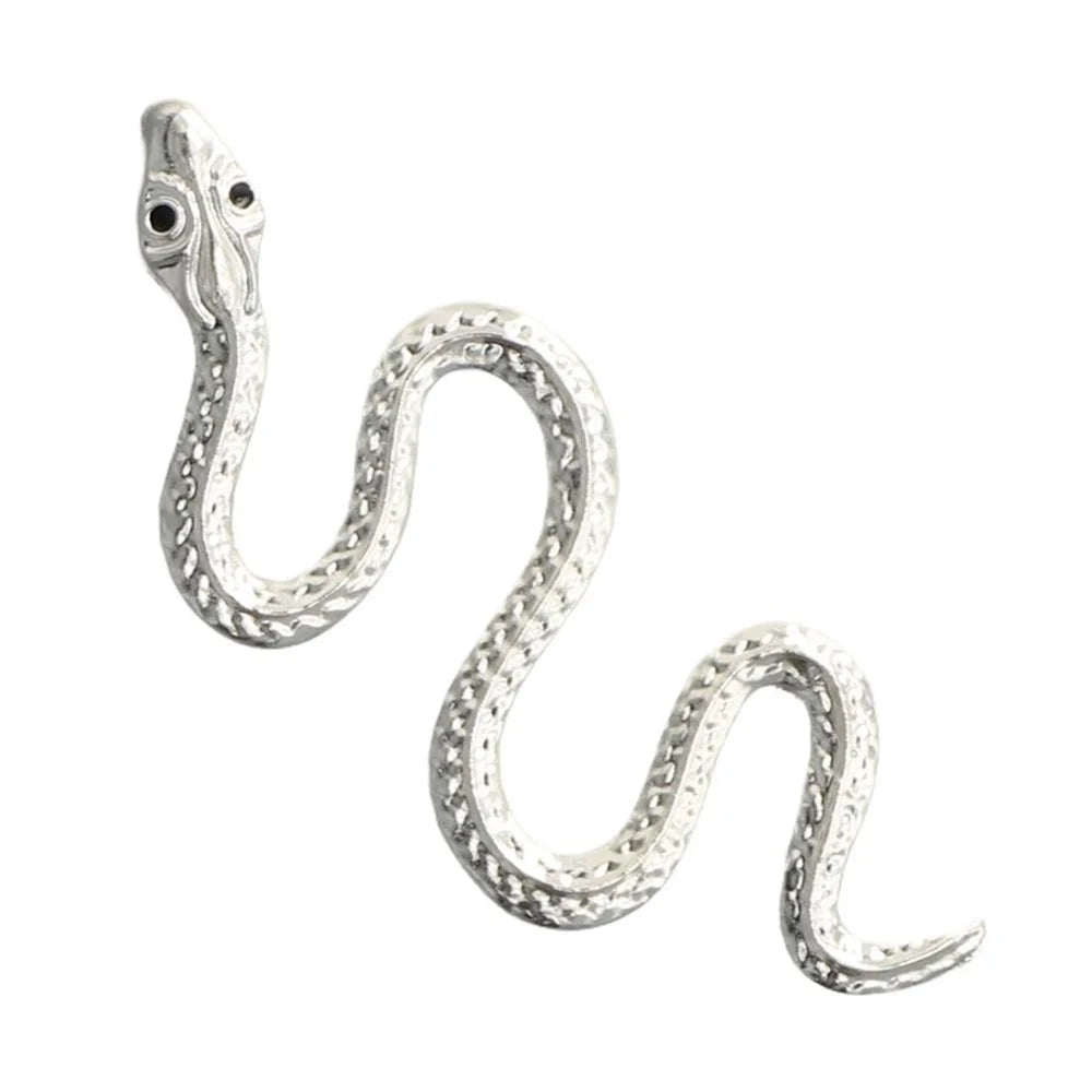 Metal Snake Charm for DIY Phone Case Decoration Accessory - Silver - 1