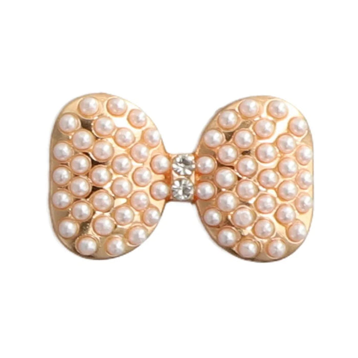 DIY Phone Case Accessory Small Butterfly Bow Charm Alloy Rhinestone Decoration - Gold - 1