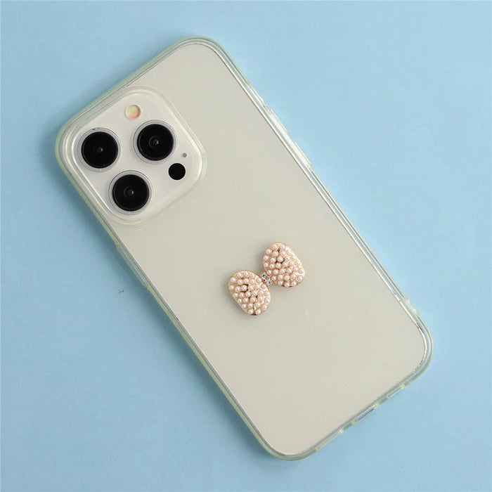 DIY Phone Case Accessory Small Butterfly Bow Charm Alloy Rhinestone Decoration - Gold - 2