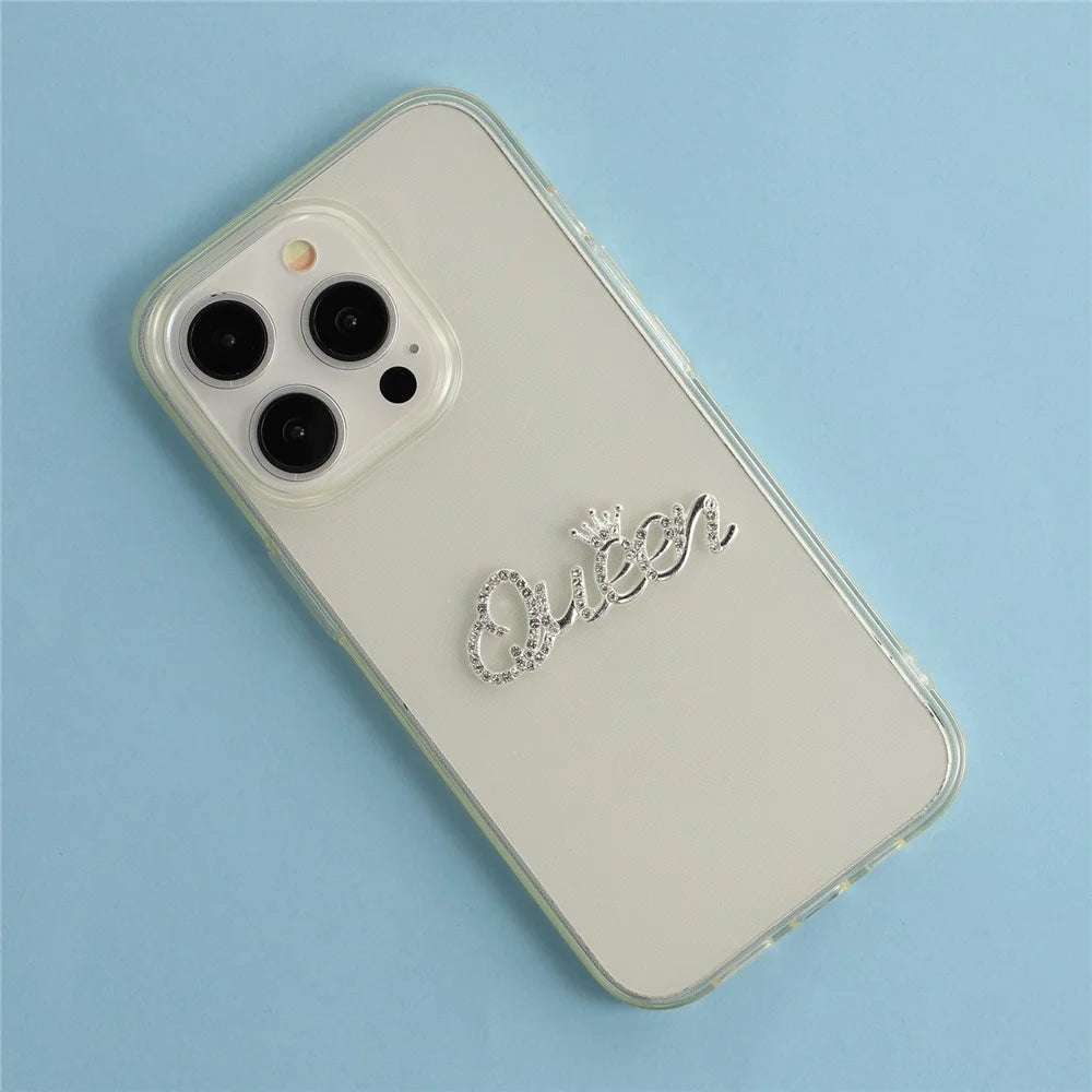 Queen Crown Phone Case DIY Accessory Letter Design Jewelry Charm Alloy Rhinestone Decoration - 2