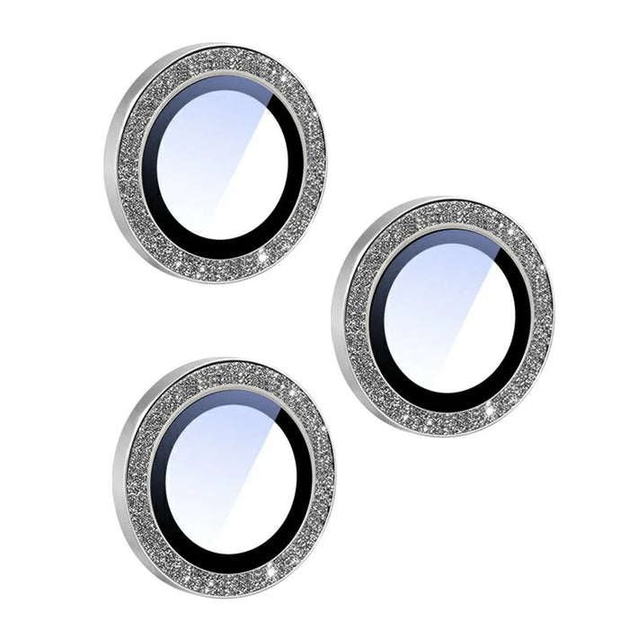 For iPhone 13 Pro / 13 Pro Max Camera Lens Protector Glitter Decor Metal Frame Lens Film with Installation Tool - 2