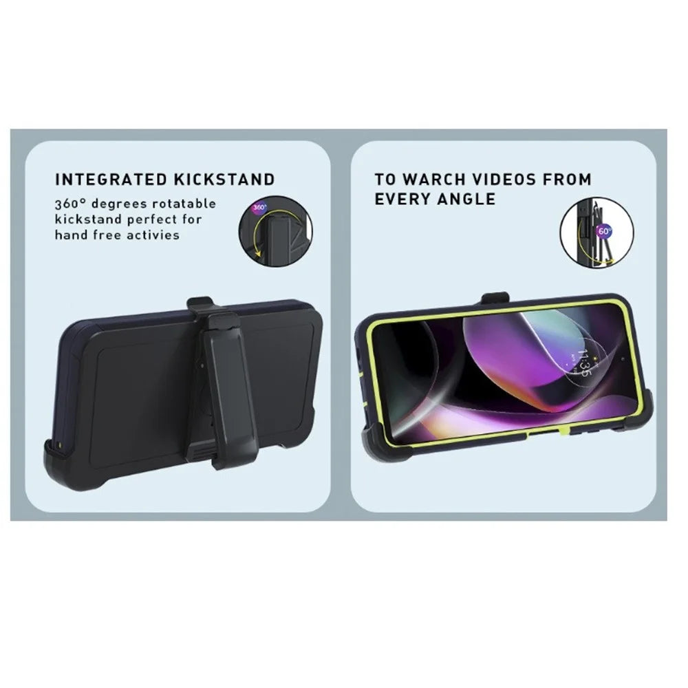 Hard PC Case with Kickstand for iPhone 16 Pro Max Shockproof Cell Phone Back Stand - 4