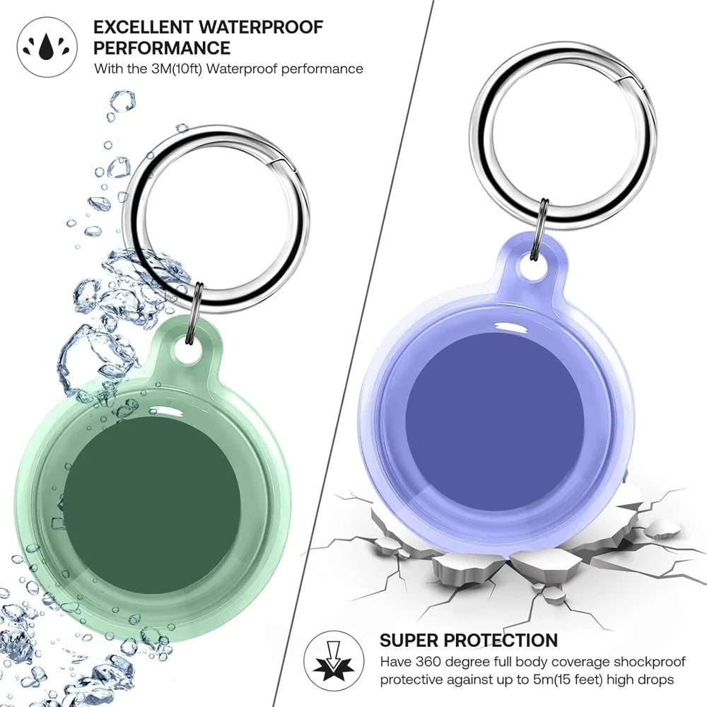 AT-05 For Airtag	Protective Case TPU Waterproof Transparent Cover Anti-Yellowing Lightweight - Transparent Orange - 3