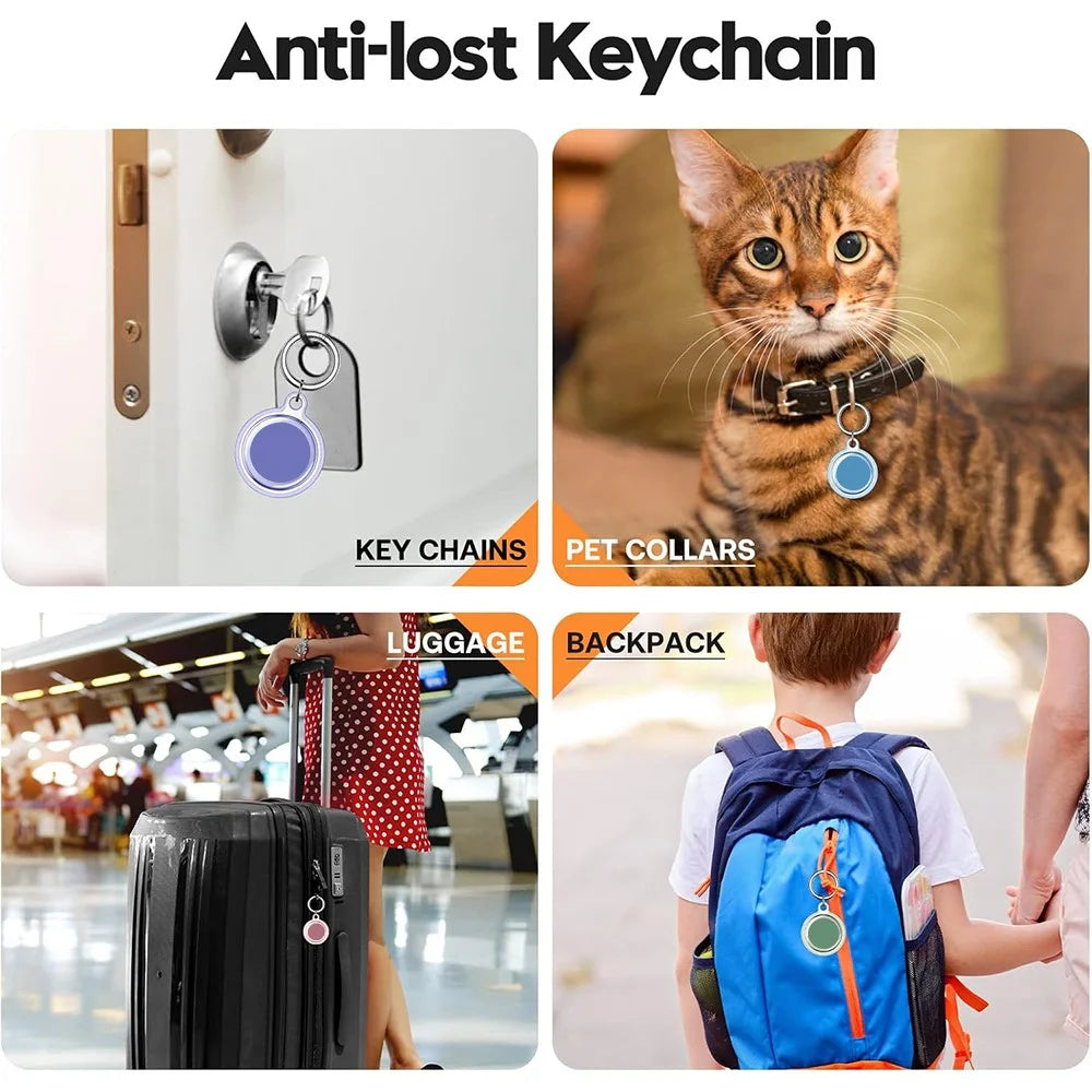 AT-05 For Airtag	Protective Case TPU Waterproof Transparent Cover Anti-Yellowing Lightweight - Transparent Orange - 4