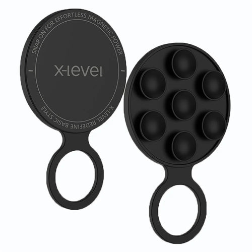 X-LEVEL Silicone Suction Cup Magnetic Phone Mount Holder Strong Magnet Hands-Free - Black - 1