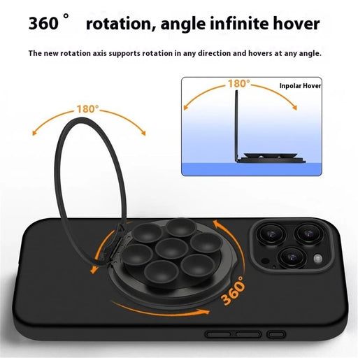 X-LEVEL Magnetic Phone Holder Stand Rotatable Suction Cup Mount for Multiple Devices Desktop / Car Use - Black - 2