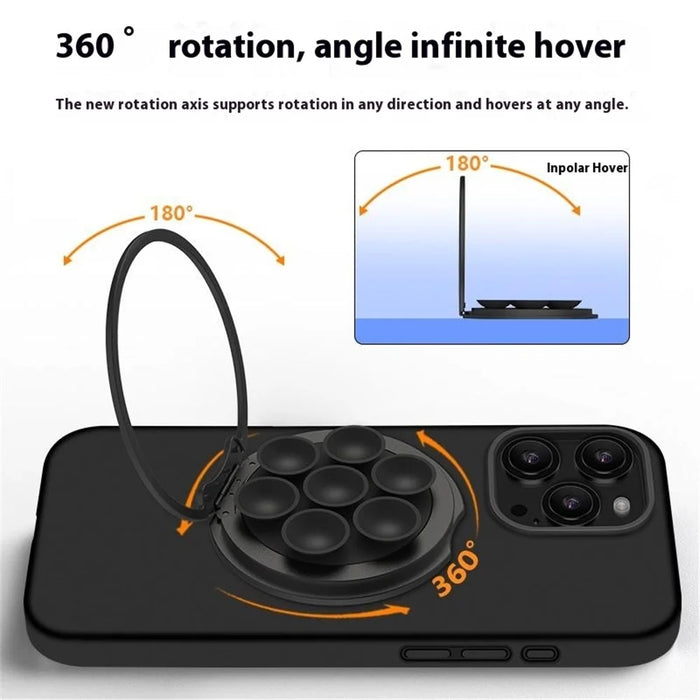 X-LEVEL Magnetic Phone Holder Stand Rotatable Suction Cup Mount for Multiple Devices Desktop / Car Use - Black - 2