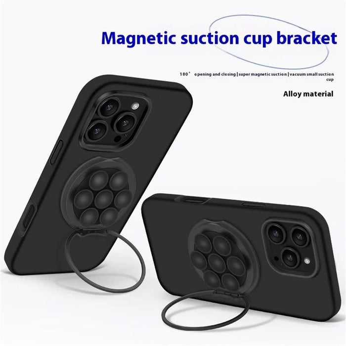 X-LEVEL Magnetic Phone Holder Stand Rotatable Suction Cup Mount for Multiple Devices Desktop / Car Use - Black - 3