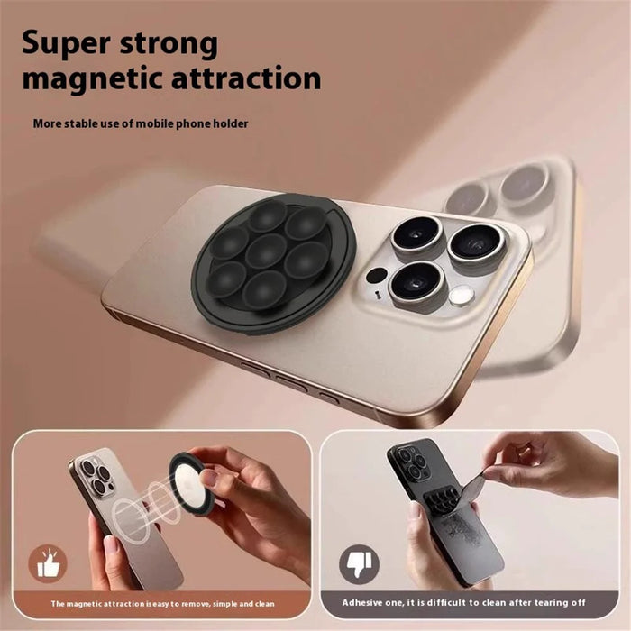 X-LEVEL Magnetic Phone Holder Stand Rotatable Suction Cup Mount for Multiple Devices Desktop / Car Use - Black - 5