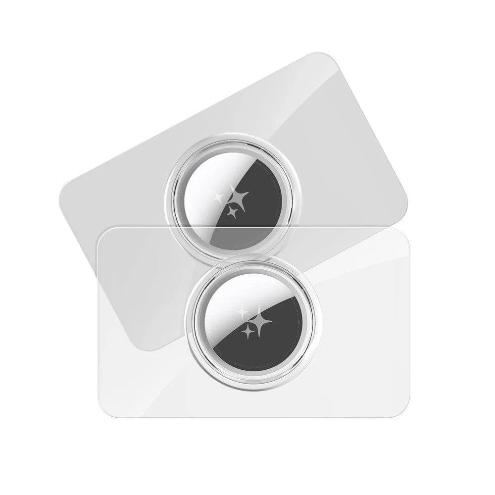 DUX DUCIS For AirTag  2Pcs/Set PC Protective Case Card-Shaped Ultra-Thin Cover -  Black+Transparent - 1