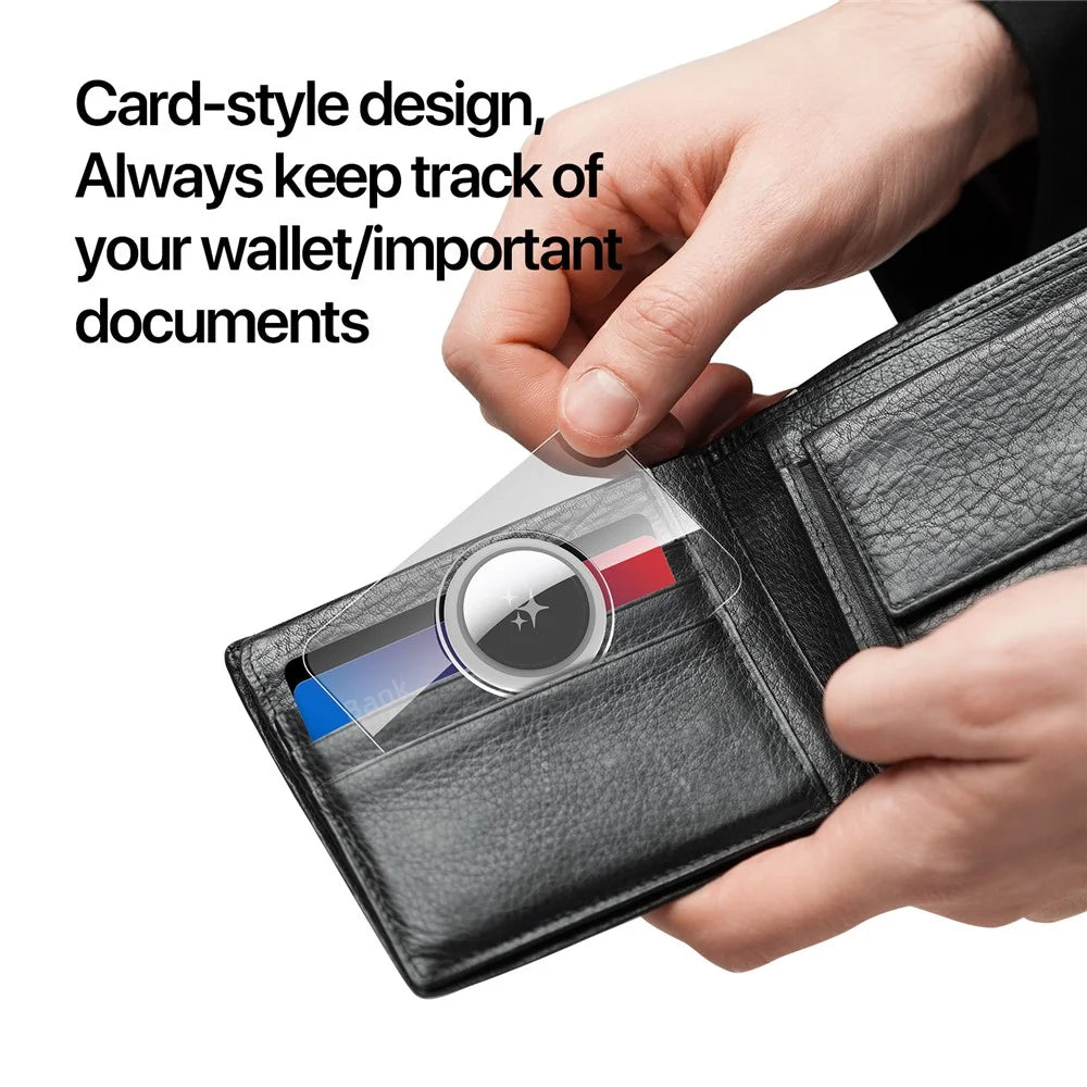 DUX DUCIS For AirTag  2Pcs/Set PC Protective Case Card-Shaped Ultra-Thin Cover -  Black+Transparent - 6