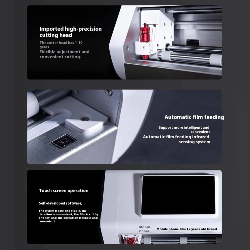 QIANJIBIAN Automatic Phone Screen Protector Cutting Machine Bluetooth-Compatible Auto Model Update Soft Film Feeding Machine - EU Plug - 3