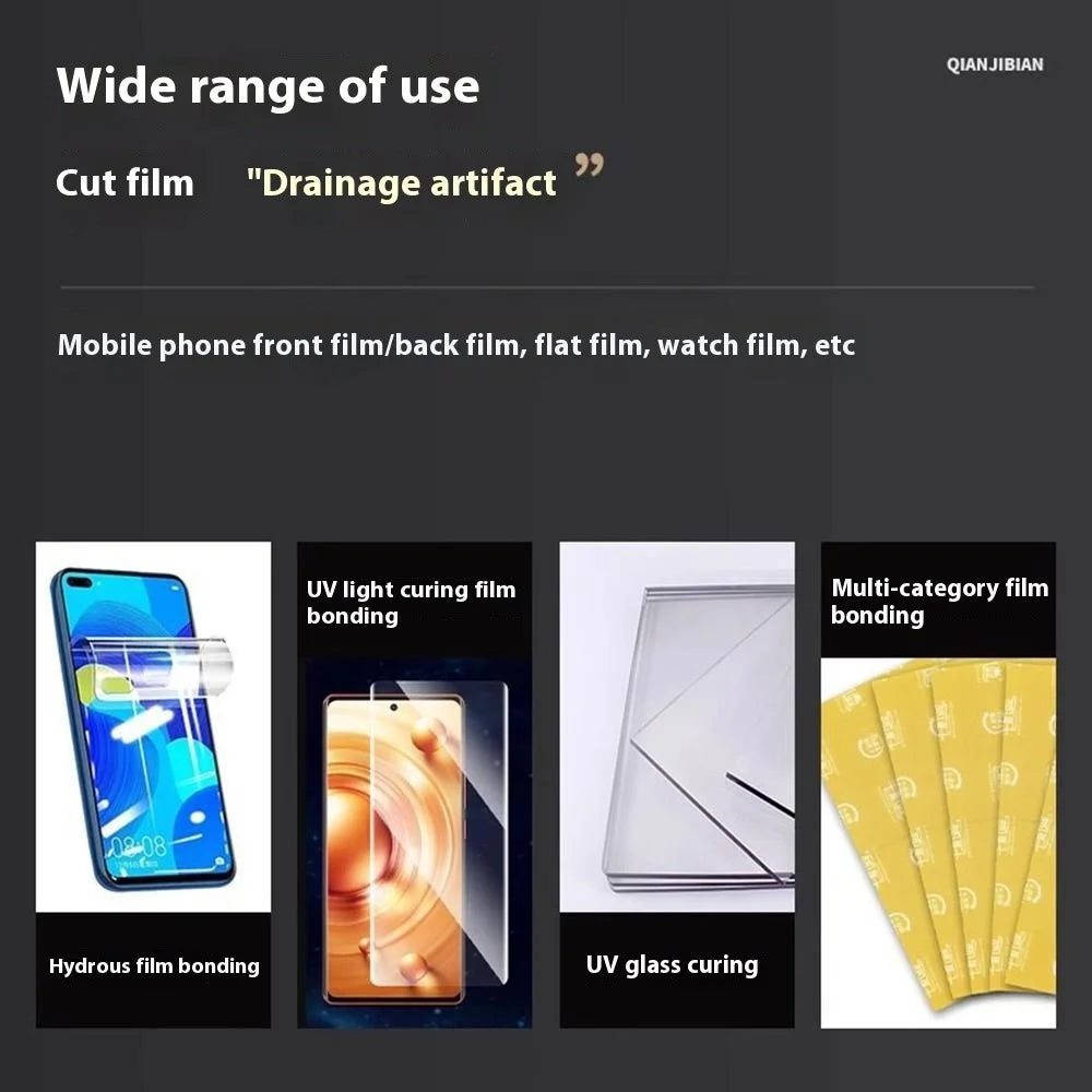 QIANJIBIAN Automatic Phone Screen Protector Cutting Machine Bluetooth-Compatible Auto Model Update Soft Film Feeding Machine - EU Plug - 7
