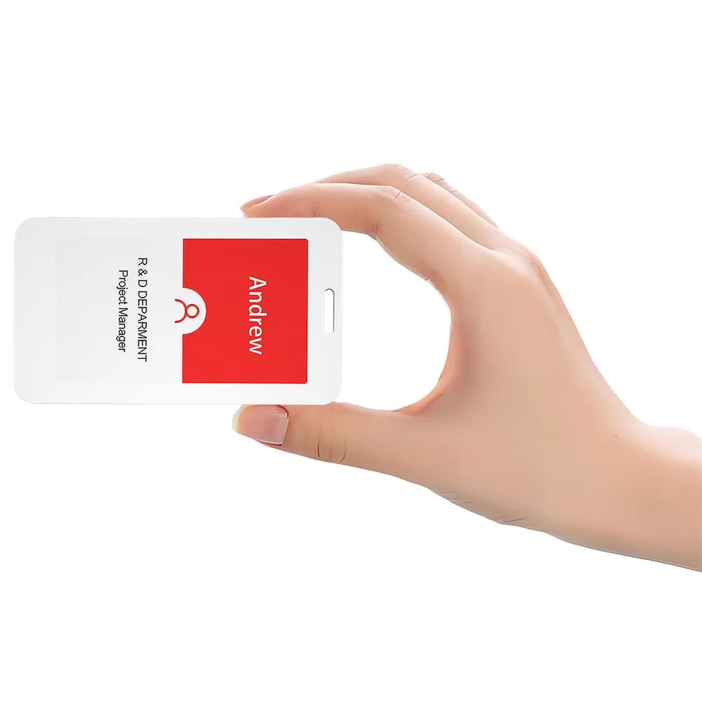 3.7 Inch 3 Color NFC BT Employee Badge / ID Card Holder E-Paper Display Rechargeable for Office (Black / White / Yellow) - 5