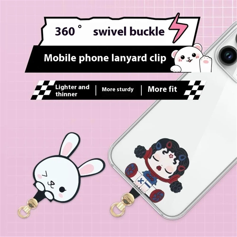 AROPE Universal Phone Tether Tab 0.5mm Ultra-Thin Cartoon Design Phone Lanyard Patch - Rabbit - 2