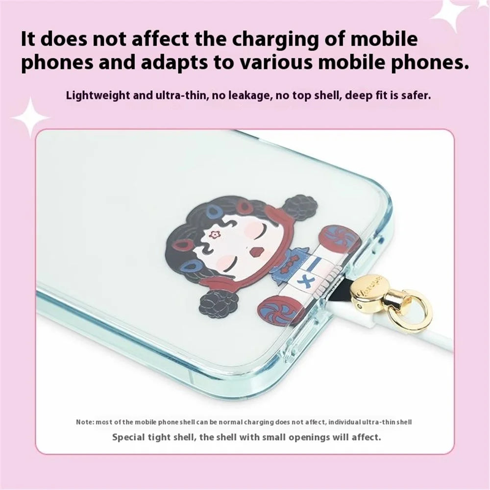 AROPE Universal Phone Tether Tab 0.5mm Ultra-Thin Cartoon Design Phone Lanyard Patch - Rabbit - 4