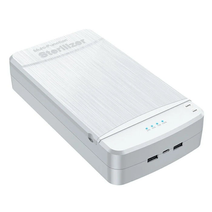 JJT-891 Multipurpose UV Phone Sanitizer Ultraviolet Light Disinfection Box with Dual Output, Upgraded Version - White - 1