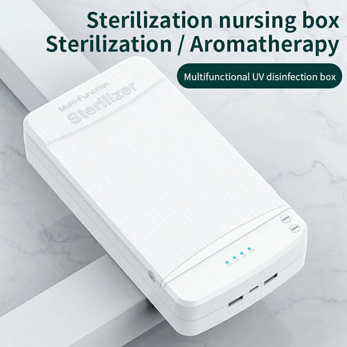 JJT-891 Multipurpose UV Phone Sanitizer Ultraviolet Light Disinfection Box with Dual Output, Upgraded Version - White - 4