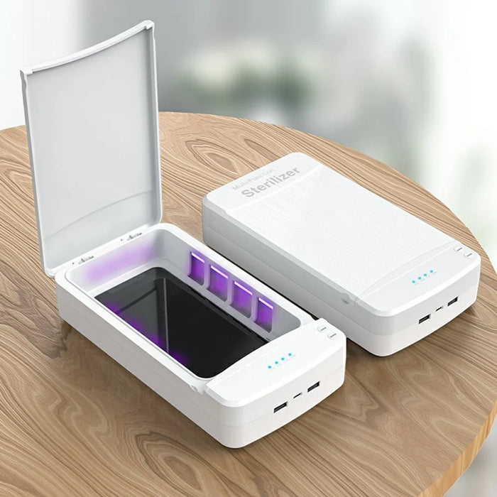 JJT-891 Multipurpose UV Phone Sanitizer Ultraviolet Light Disinfection Box with Dual Output, Upgraded Version - White - 7