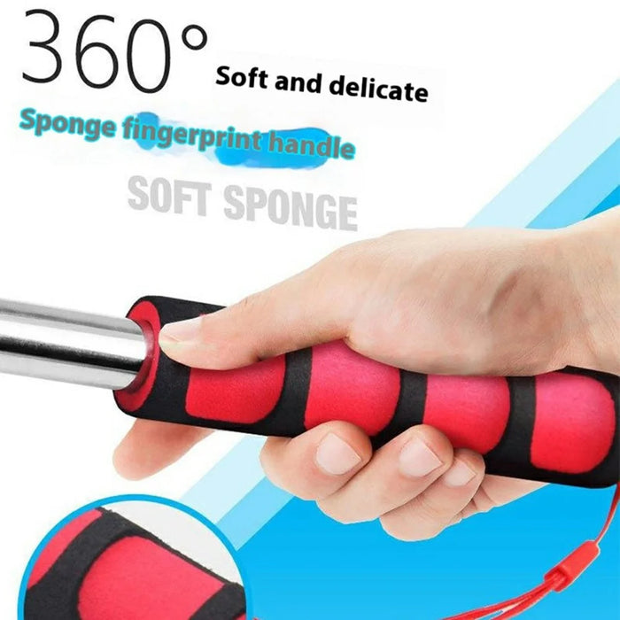 140cm Stainless Steel Telescopic Flagpole Portable Handheld Teaching Stick Extendable Guide Flag Pole with Foam Grip - Red - 5