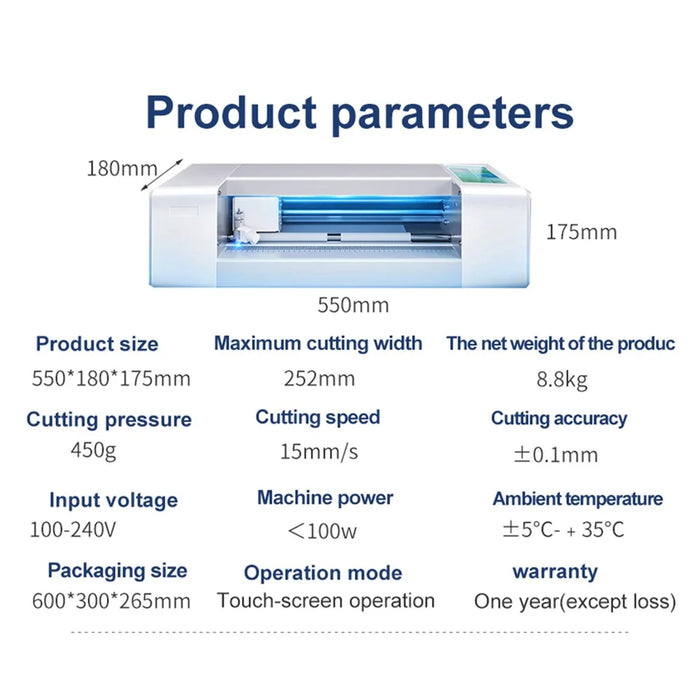 Fully Automatic Touch Screen Film Cutting Machine Bluetooth-Compatible  /  WiFi Connection For Soft Films - 7