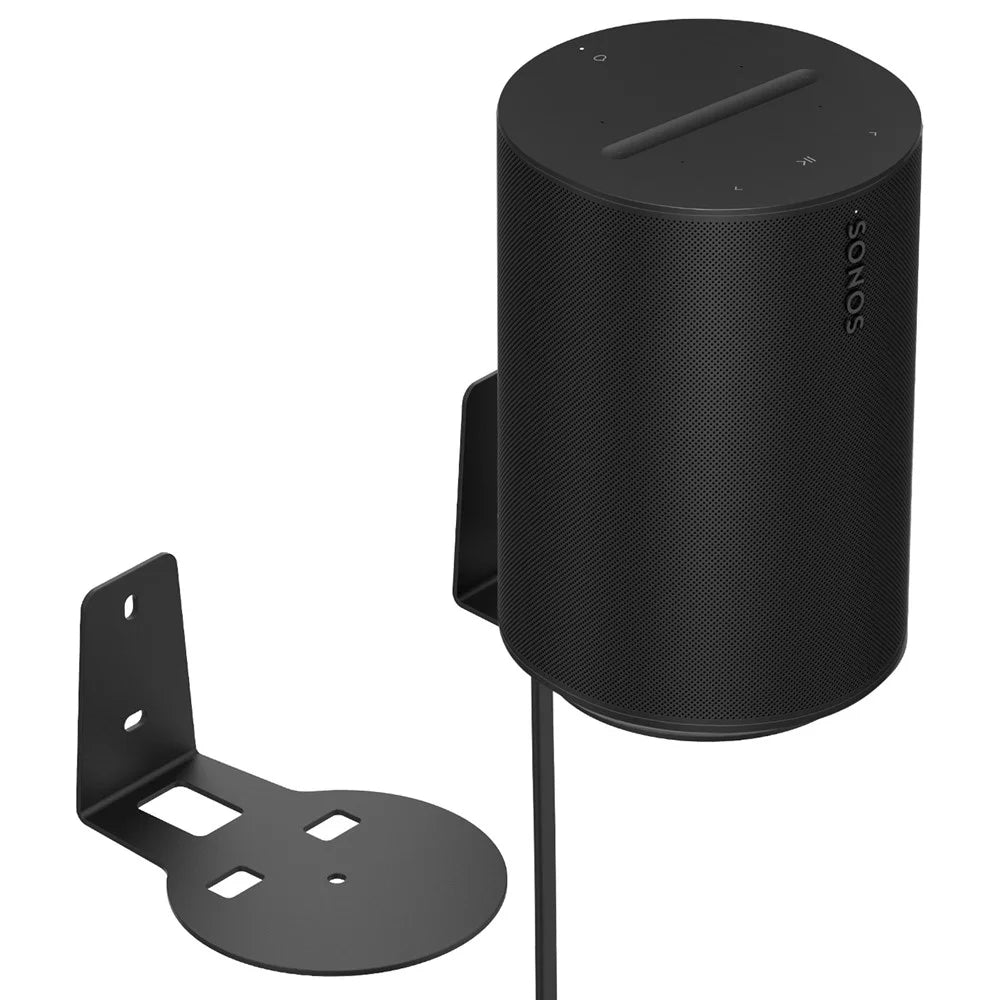 2Pcs for Sonos Era 100 Metal Wall Mount Bracket Space Saving Speaker Holder - Black - 1