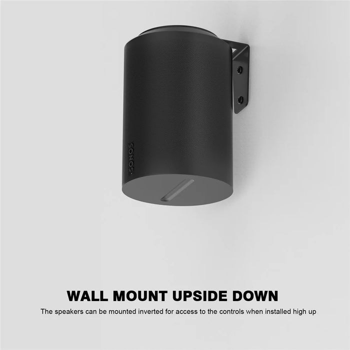 2Pcs for Sonos Era 100 Metal Wall Mount Bracket Space Saving Speaker Holder - Black - 6
