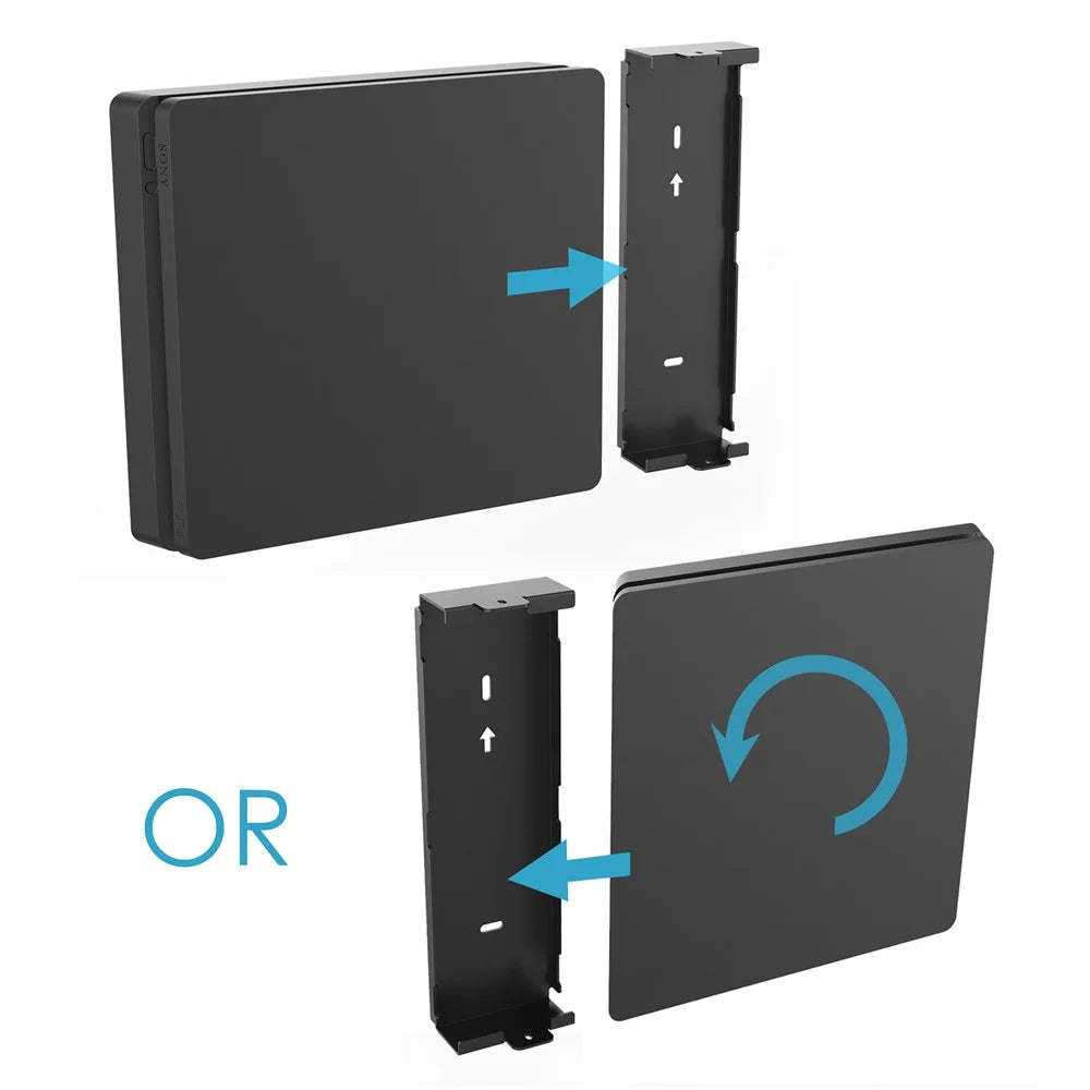 For Sony PlayStation 4 Pro Wall Mount Metal Bracket Space Saving Gaming Console Holder - 6