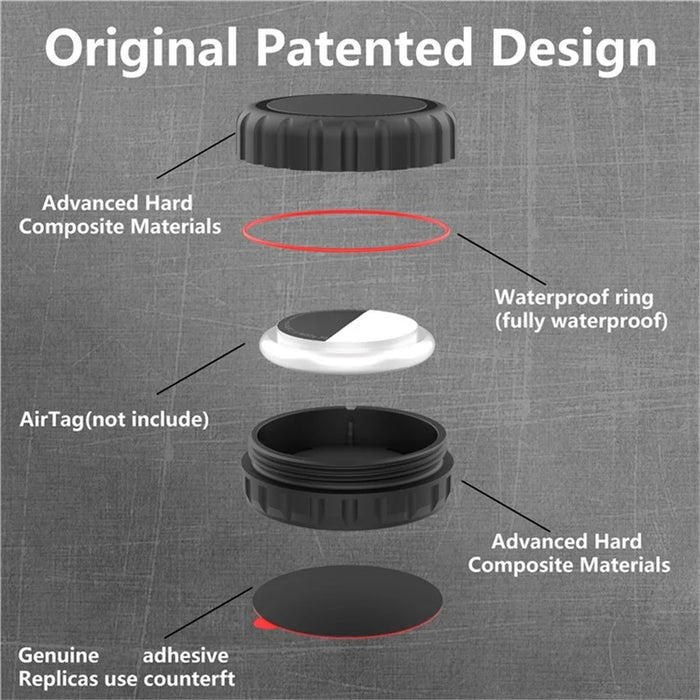 For Apple AirTag Anti Lost Pet Tracker Waterproof Hard PC Case Adhesive Protective Cover - 3