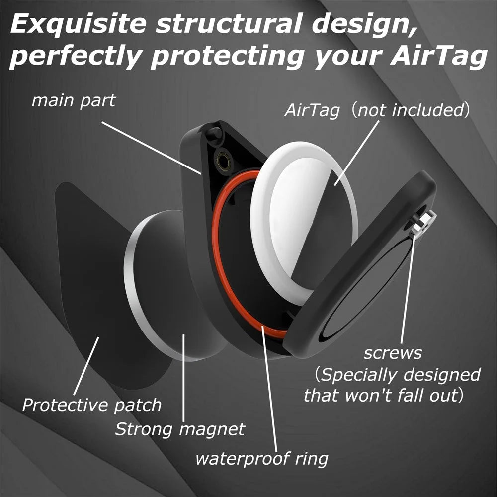 AT-53M For Apple AirTag Magnetic Protective Case Waterproof Shockproof PC Cover - 4