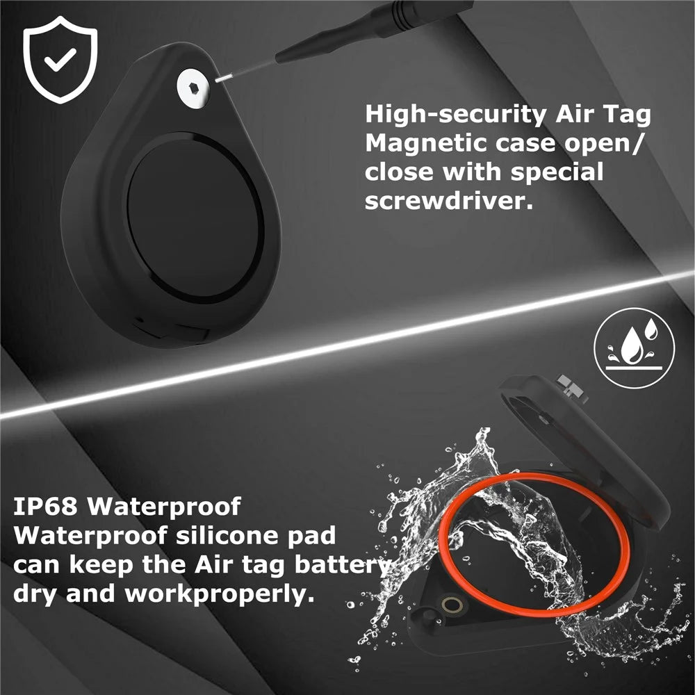 AT-53M For Apple AirTag Magnetic Protective Case Waterproof Shockproof PC Cover - 5