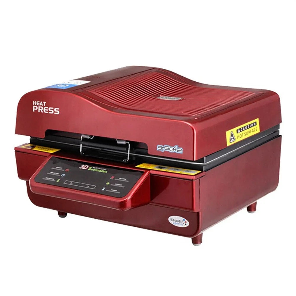 ST-3042 3D Sublimation Heat Press Machine Vacuum Transfer Printer for Phone Cases, Mugs, Cups (EU Plug) - 110V / Red - 1