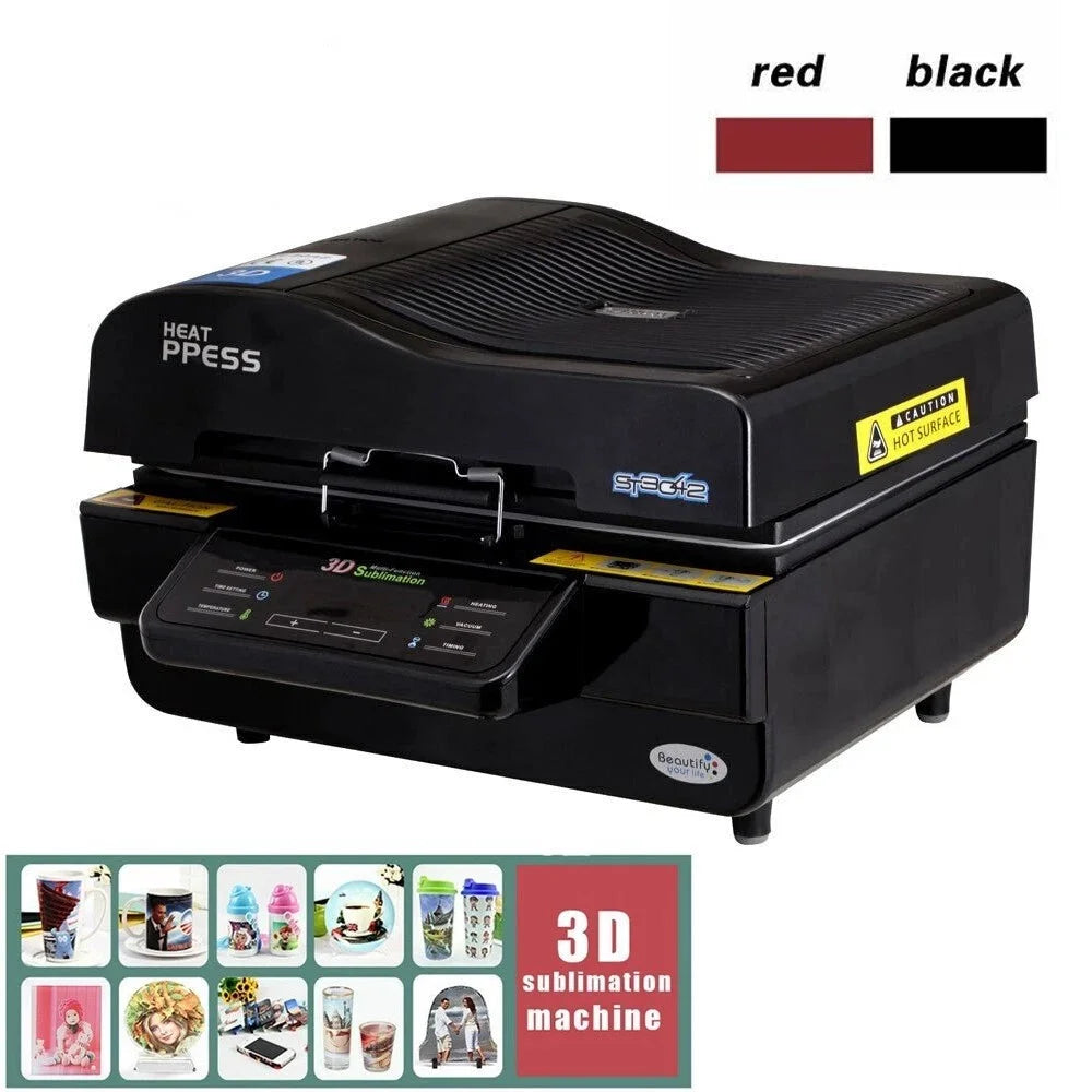 ST-3042 3D Sublimation Heat Press Machine Vacuum Transfer Printer for Phone Cases, Mugs, Cups (EU Plug) - 110V / Red - 5
