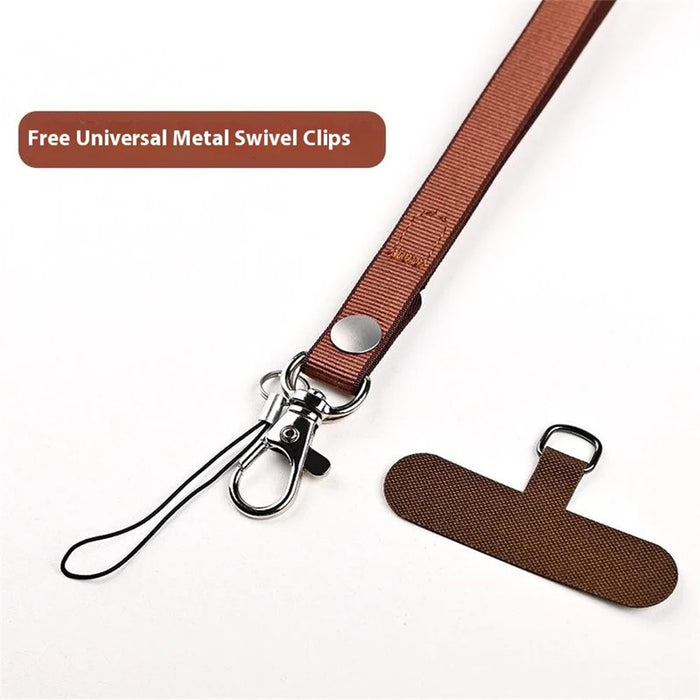 27cm Wrist Phone Lanyard Recycled PET Yarn Quick Release Short Strap with Tether Tab - Tan - 5