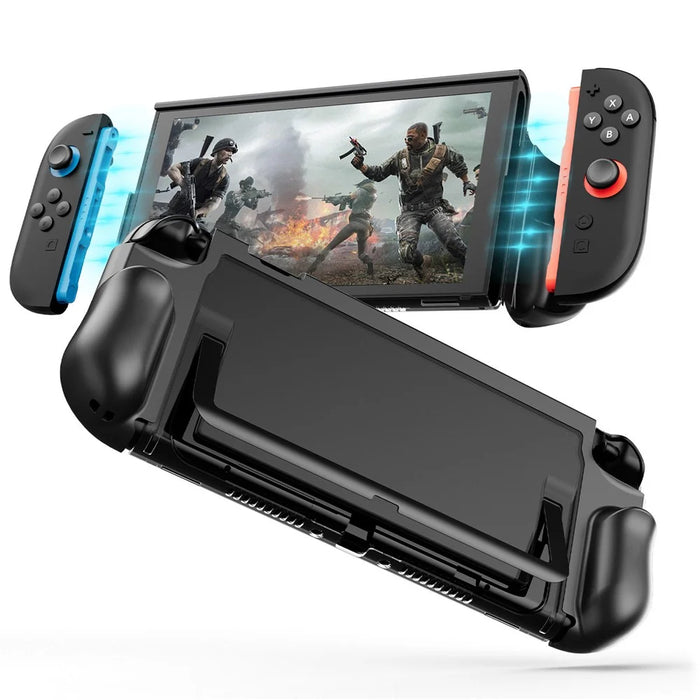 For Nintendo Switch 2 Game Console Transparent Case  TPU + PC Protective Cover - Black - 2