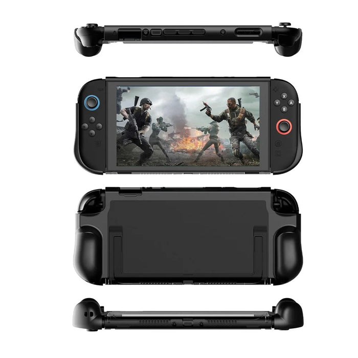 For Nintendo Switch 2 Game Console Transparent Case  TPU + PC Protective Cover - Black - 3