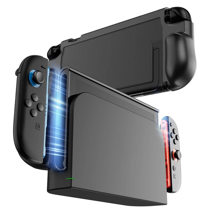 For Nintendo Switch 2 Game Console Transparent Case  TPU + PC Protective Cover - Black - 4