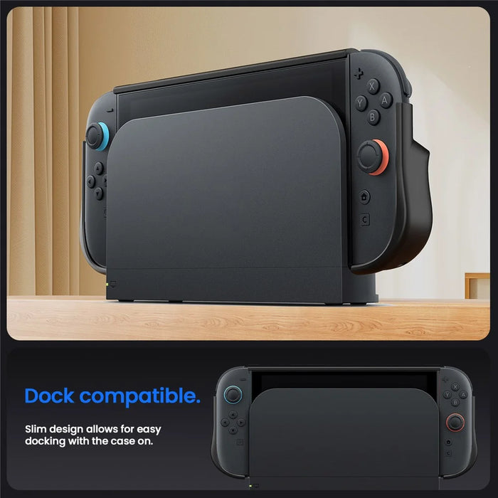 For Nintendo Switch 2 Game Console Transparent Case  TPU + PC Protective Cover - Black - 6