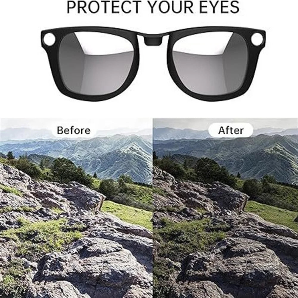 1 Pair Polarized Lenses Replacement For Ray-Ban Meta Wayfarer RW4008 Smart Eyewear Attachment - Gradient Brown - 4